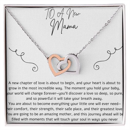 To A New Mama- Connected Hearts Necklace