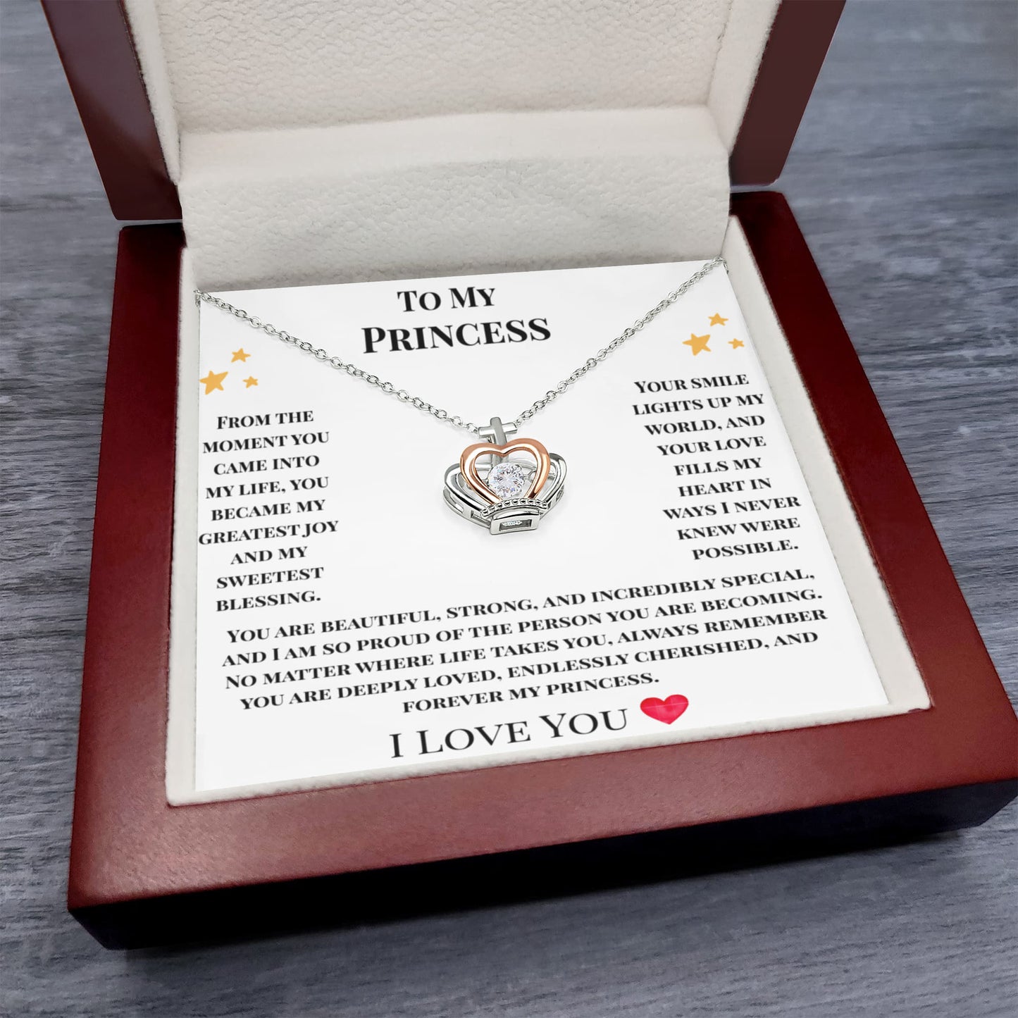 To My Princess- Crown Necklace
