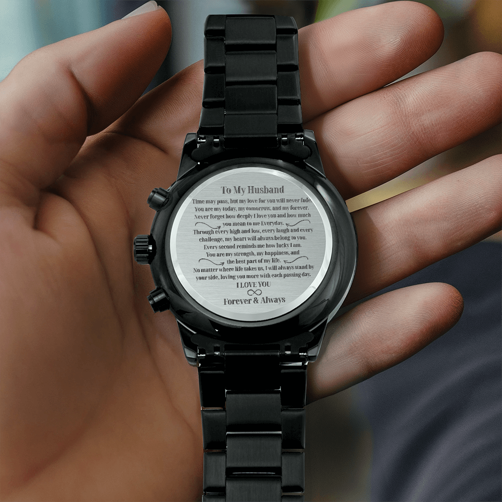 To My Husband - Forever & Always Engraved Watch