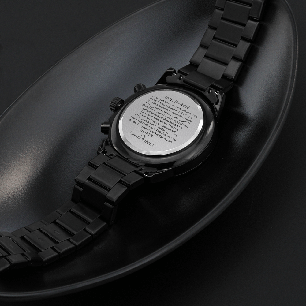 To My Husband - Forever & Always Engraved Watch