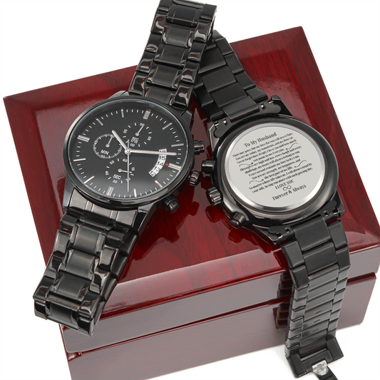 To My Husband - Forever & Always Engraved Watch