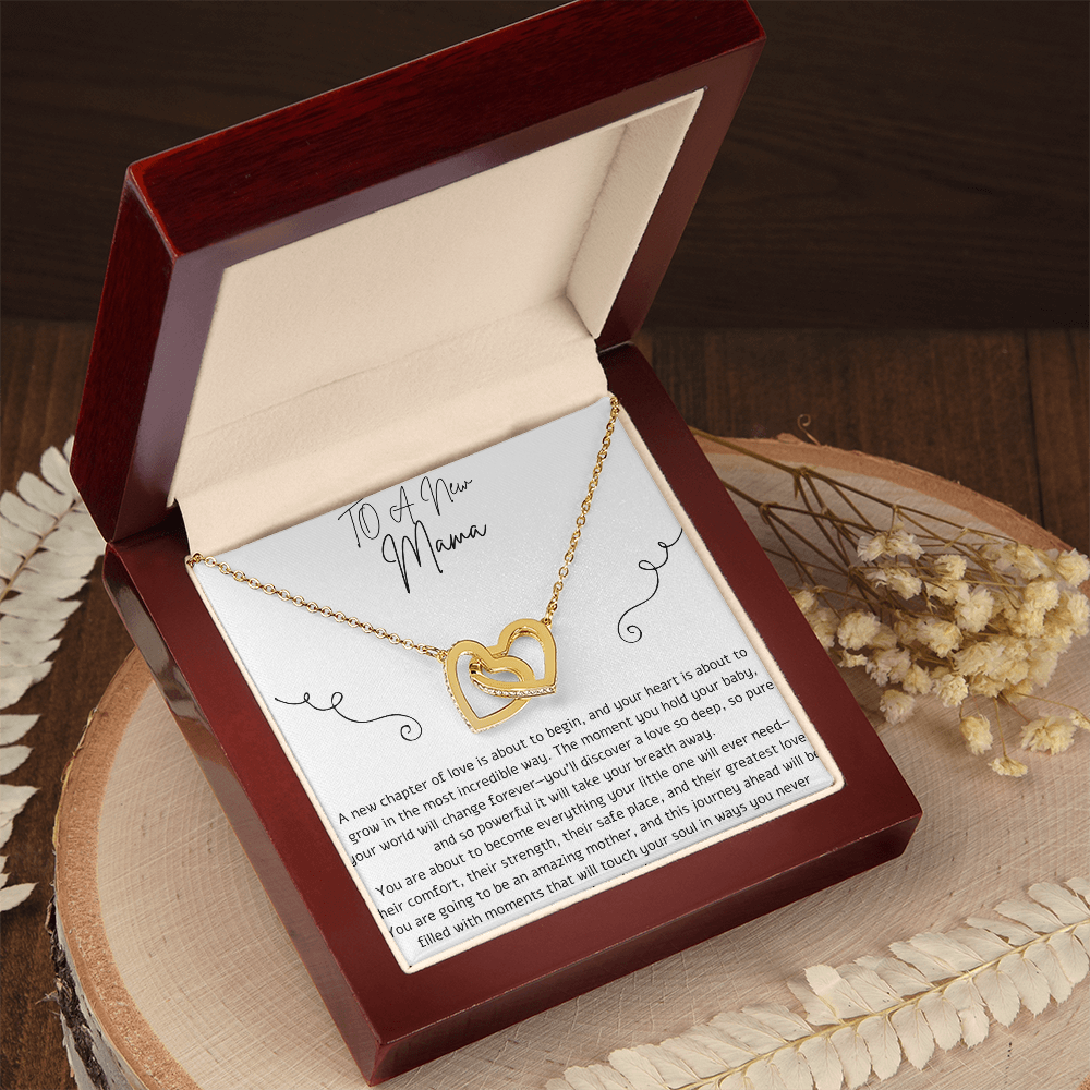 To A New Mama- Connected Hearts Necklace