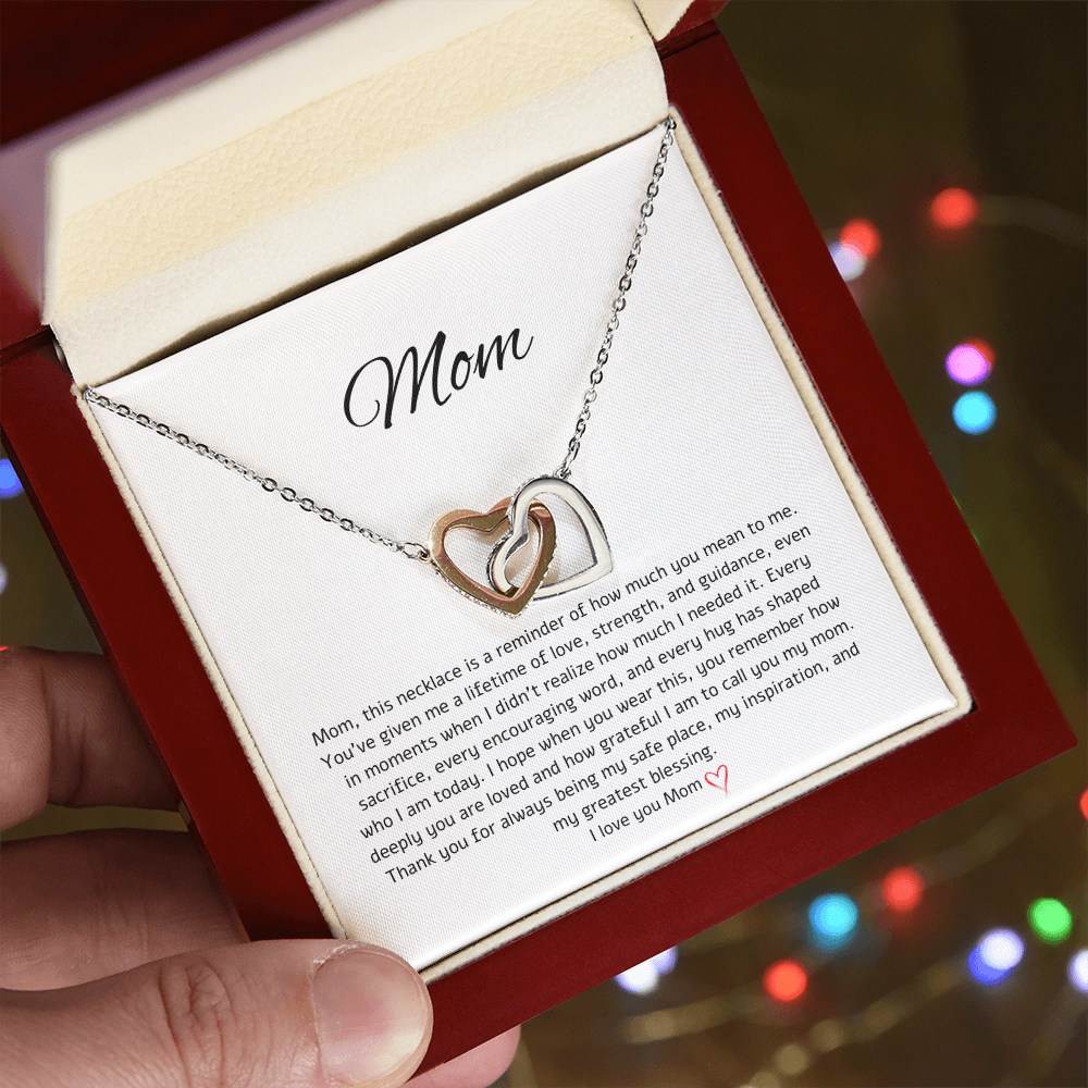 To My Mom – Forever Connected Hearts Necklace