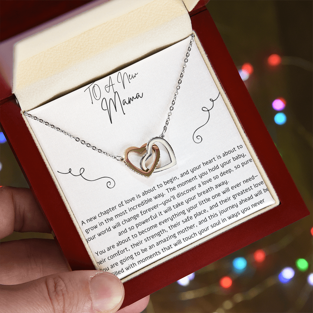 To A New Mama- Connected Hearts Necklace