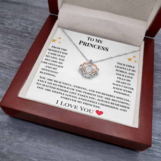 To My Princess- Crown Necklace