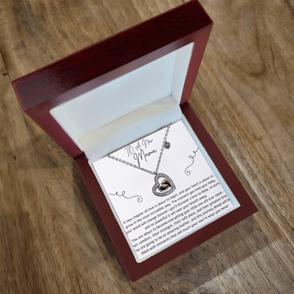 To A New Mama- Baby feet Necklace