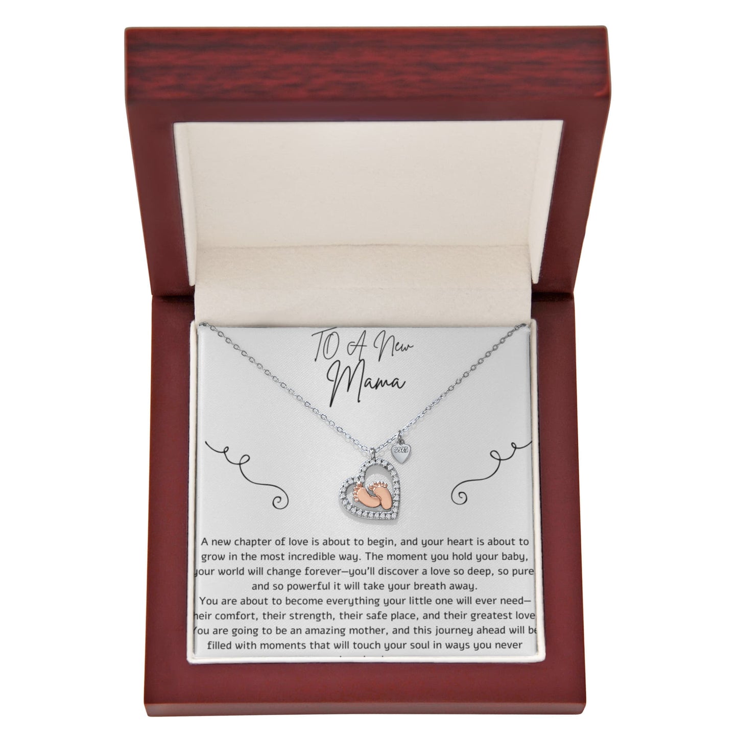To A New Mama- Baby feet Necklace